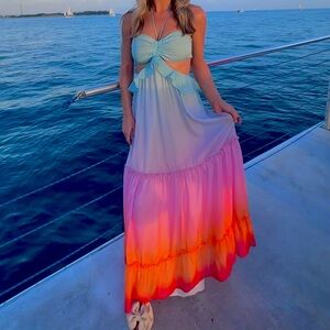 Ombré halter maxi dress !